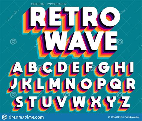 Retro Vintage Colorful Typography Design Stock Illustration