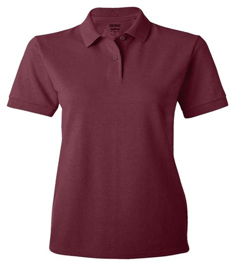 Gildan Gildan 94800l Dryblend Ladies Pique Polo Shirt Maroon 2x