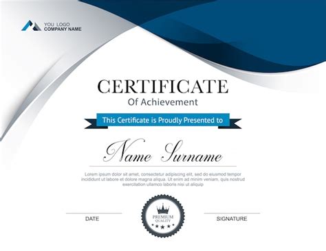 Premium Vector Certificate Design Template