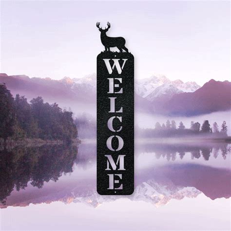 Great Outdoor Vertical Welcome Sign Monogram Metal Shop