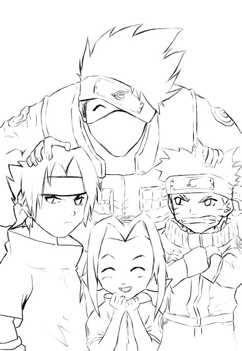 Naruto Team 7 Coloring Pages Coloring Pages