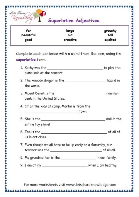Grade 3 Grammar Topic 16: Adverbs Worksheets - Lets Share ...