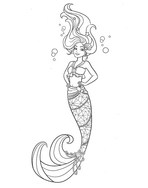 Dibujos De Barbie Sirena Para Colorear Imprimir Para Ni As