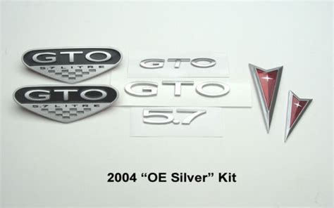 2004 Pontiac Gto Exterior Emblem Badge Kit Front Bumper Rear Emblems Oe