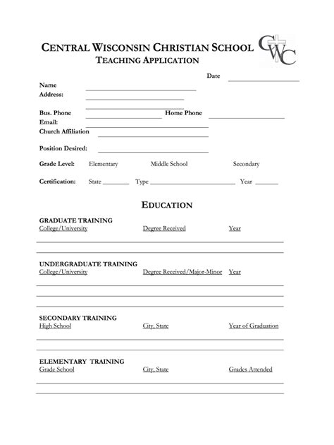 Teachers Application Form For Schools Fill Online Printable