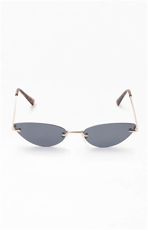 Pacsun Black Narrow Metal Cat Eye Sunglasses Pacsun