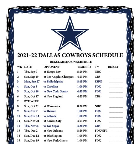 Nfl Schedule 2022 Printable Pdf Customize And Print