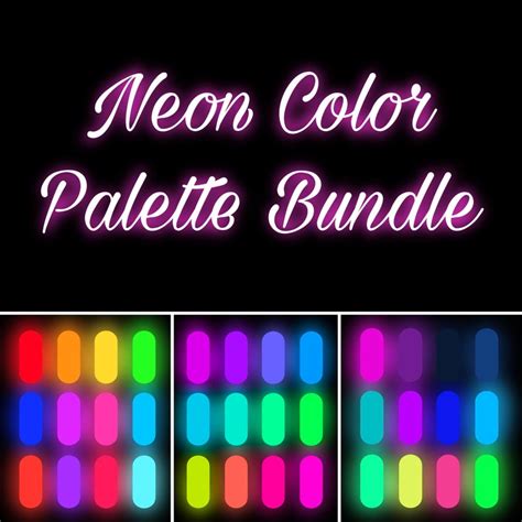 Neon Procreate Color Palette Bundle Digital Download Procreatorsco