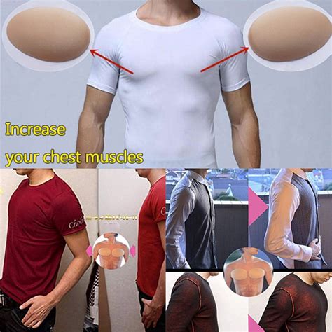 1 Pair Increase Mens Chest Muscle Self Adhesive Silicone Pad New