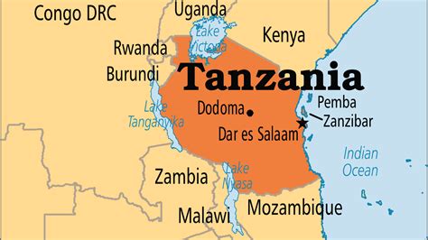Tanzania Karta Tanzania Map Maps Mapsofworld Mwanza City Africa Cities