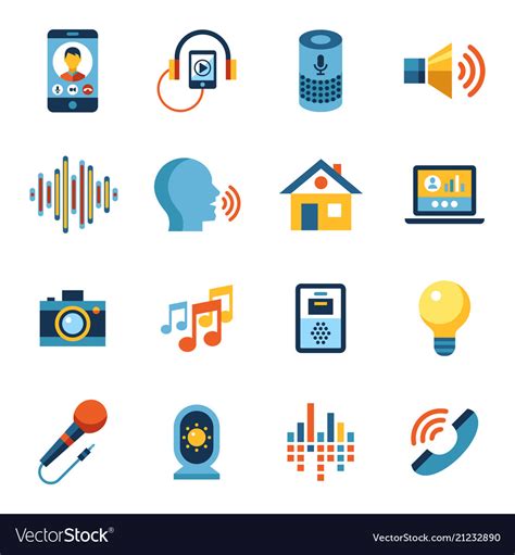 Voice User Interface Icon Set Royalty Free Vector Image