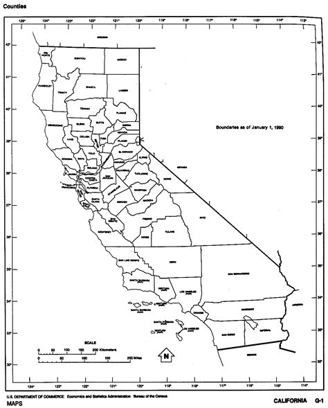 California Black And White Outline Map United States Full Size