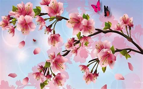 Cherry Blossoms Painting Wallpaper Cherry Blossom