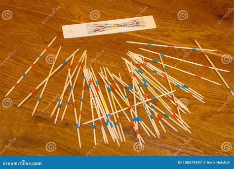 Game With Wooden Sticks On The Table Stock Image Image Of Mess Score
