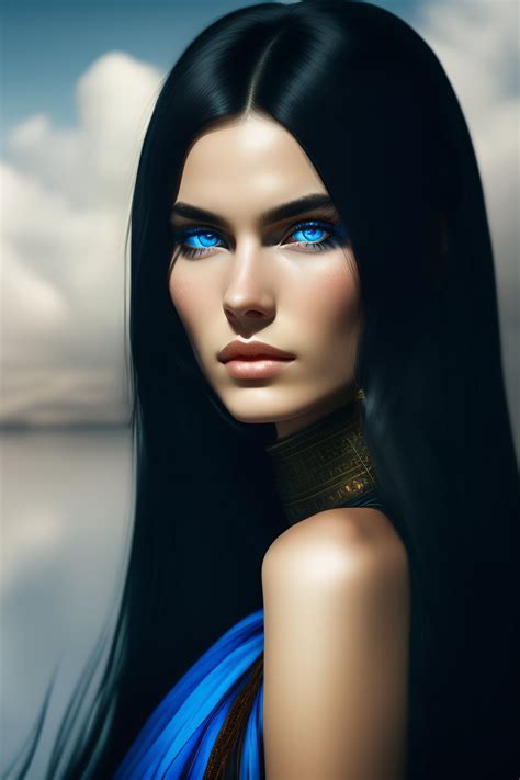 Lexica Deep Dark Fantasy Girl With Long Black Hair White Skin Blue