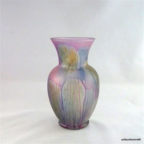 Rueven Art Nouveau Style Hand Painted Tall Flare Vase Art Etsy Glass Art Vase Art Nouveau