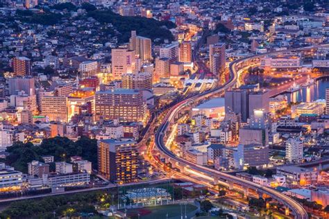 Sasebo Downtown At Night Nagasaki Kyushu Stock Photo Image Of City