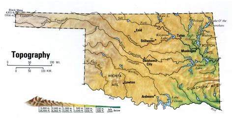 Oklahoma Topographic Mapfree Topographical Map Of Oklahoma Topo