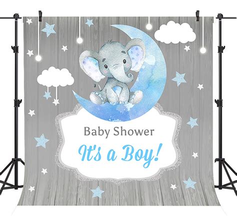 Buy Backdropsonline 6x6ft Elephant Baby Shower Backdrop Boy Twinkle