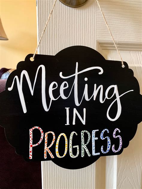 Printable Cute Meeting In Progress Sign