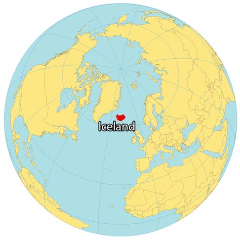 World Map Showing Iceland