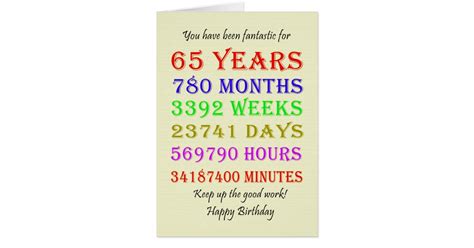 65th Birthday Milestones Zazzle