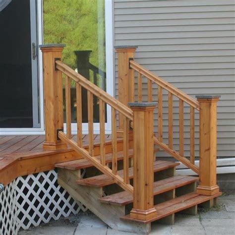 Cedar Deck Railing Made From Cedar Black Railing Brackets And Granite