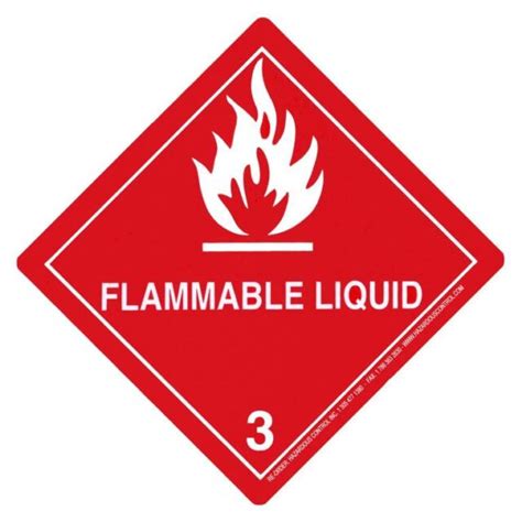Hazard Class Placards Flammable Liquid Pack Of Ebay