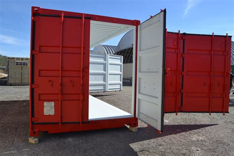 Cargo Doors And Side Doors Open On An Open Side Shipping Container