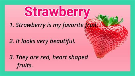 10 Lines On Strawberry 🍓 Fruit In English My Favourite Fruit