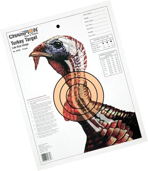 ICYMI Champion Sight In Life Size Turkey Paper Target Pack Of 12