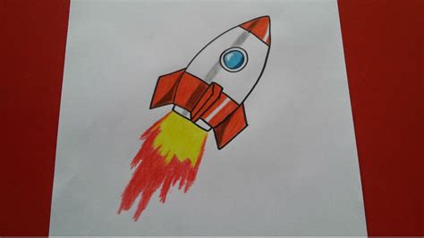 Como Dibujar Un Cohete Paso A Paso How To Draw A Rocket Como