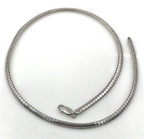 Vintage 925 Sterling Silver Classic 4mm Omega Chain Necklace 18