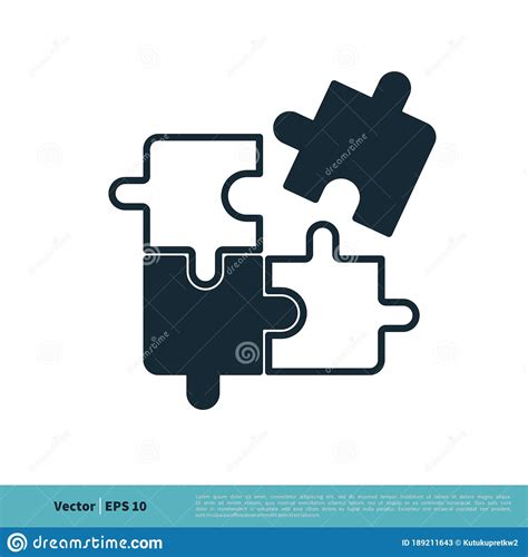 Jigsaw Puzzle Pieces Icon Vector Logo Template Illustration Design
