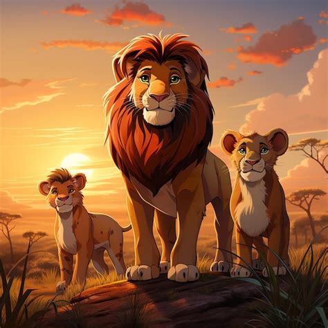 Premium Ai Image Cartoon The Lion King