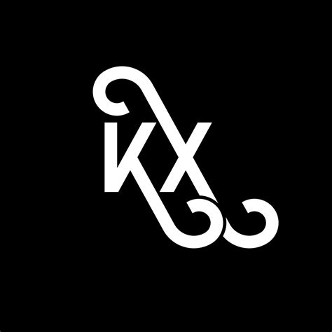 Diseño Del Logotipo De La Letra Kx Sobre Fondo Negro Concepto De Logotipo De Letra De Iniciales