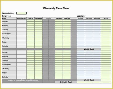 Free Printable Bi Weekly Timesheet Template Of 9 Sample Biweekly