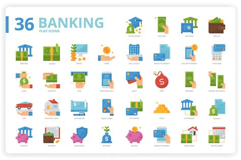 36 Banking Icons X 3 Styles Outline Icons Creative Market
