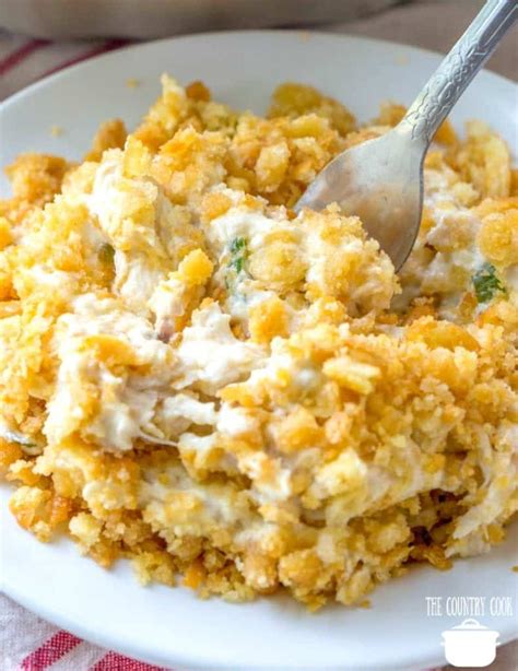 Sprinkle the cheese over the chicken mixture. RITZ CHICKEN CASSEROLE (+Video) | The Country Cook