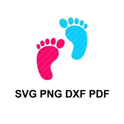 Baby Feet Svg Cutting File Newborn Baby Shower Pink Feet Etsy