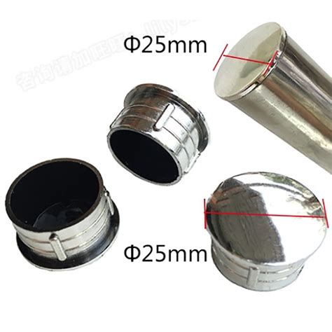 Silver Tube Inserts Chrome Metal Capped Pipe Plugs Round Blanking Bungs
