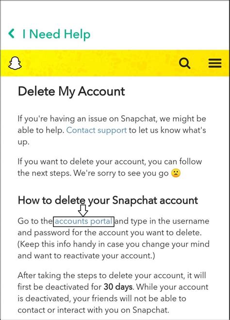 how to delete snapchat account tutorial and example