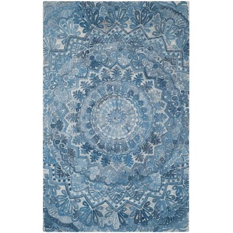 Safavieh Marquee Blueivory 9 Ft X 12 Ft Floral Oriental Area Rug