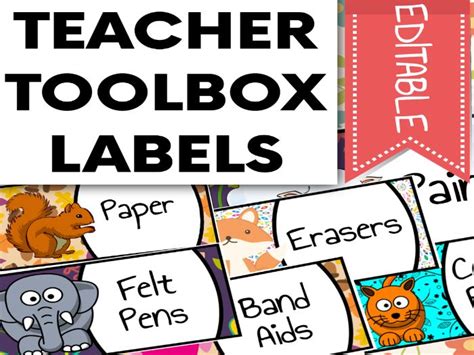 Animal Themed Teacher Toolbox Labels Teaching Resources