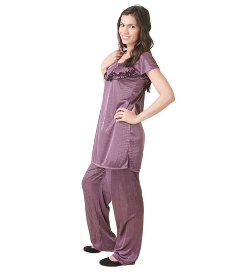 Buy Masha Purple Satin Pastels Nightsuit Sets Online At Best Prices In India Snapdeal