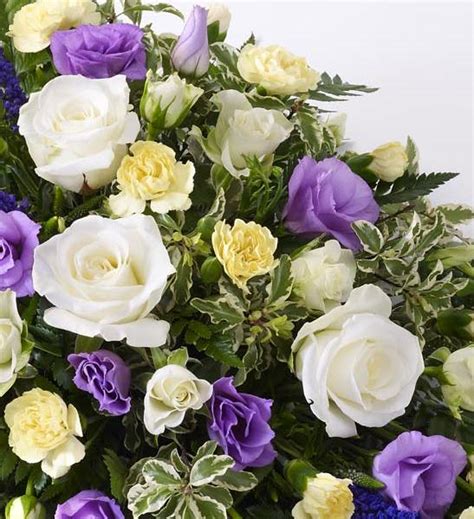Kremp florist specializes in creating flower arrangements to suit a wide breadth of tastes, making it easier for you to choose an arrangement of whatever size and style best honors your loved one. Baby Spray - Blue and Lilac - Funeral Flowers Stevenage