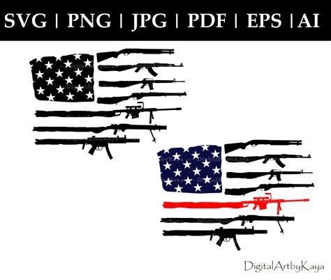 American Gun Flag Svg Rifle Flag Svg Guns Svg 2nd Amendment Etsy