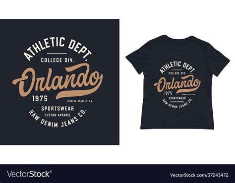 Orlando Varsity Style T Shirt Design Royalty Free Vector