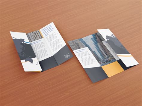 85 X 11 Double Gate Fold Brochure Mockups