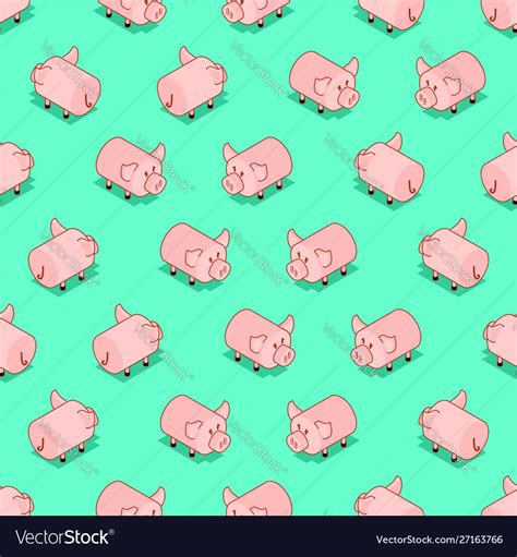 Pig Pattern Seamless Pigs Background Farm Animal Vector Image
